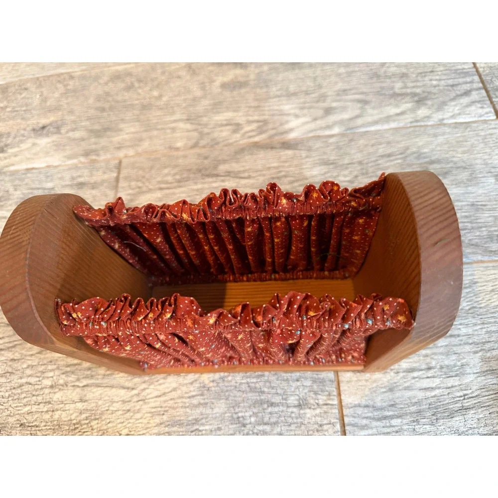 Letter Holder Napkin Cradle Wood Primitive Country Retro Cottage Basket Ruffle